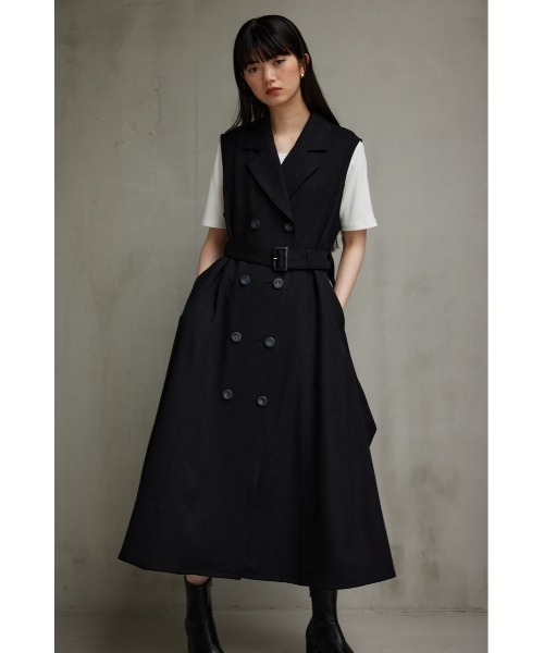 AZUL by moussy（アズールバイマウジー）の「トレンチジレワンピース（ワンピース・レディース・ブラック/カーキ/グレー系その他/ベージュ・SMALL/MEDIUM）」の5枚目の写真
