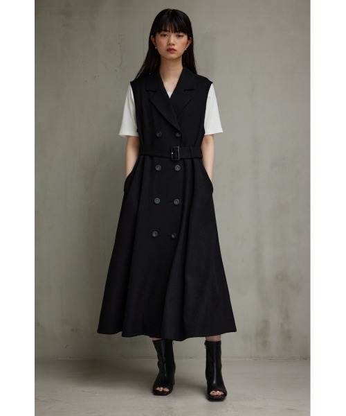 AZUL by moussy（アズールバイマウジー）の「トレンチジレワンピース（ワンピース・レディース・ブラック/カーキ/グレー系その他/ベージュ・SMALL/MEDIUM）」の7枚目の写真