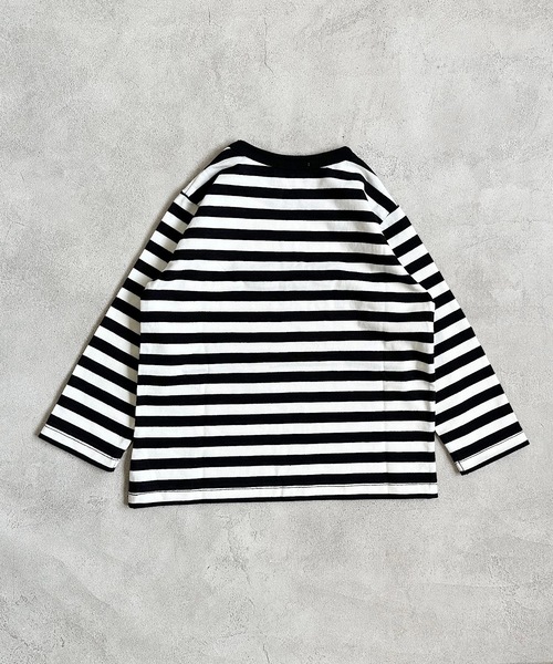 Life Support Products(ライフサポートプロダクツ)の「ボーダーロンT(80~150cm)(Tシャツ/カットソー・キッズ・ピンク/マスタード/グリーン/ブラック・110/120/130/140/100/90/150/80/95)」の5枚目の写真
