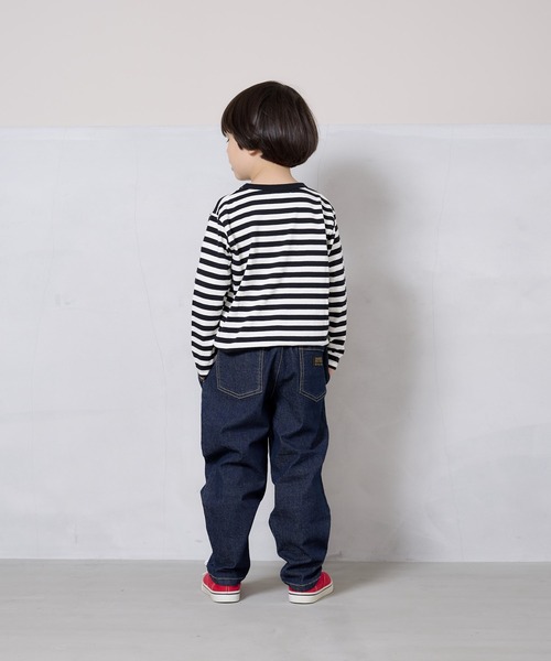 Life Support Products(ライフサポートプロダクツ)の「ボーダーロンT(80~150cm)(Tシャツ/カットソー・キッズ・ピンク/マスタード/グリーン/ブラック・110/120/130/140/100/90/150/80/95)」の11枚目の写真