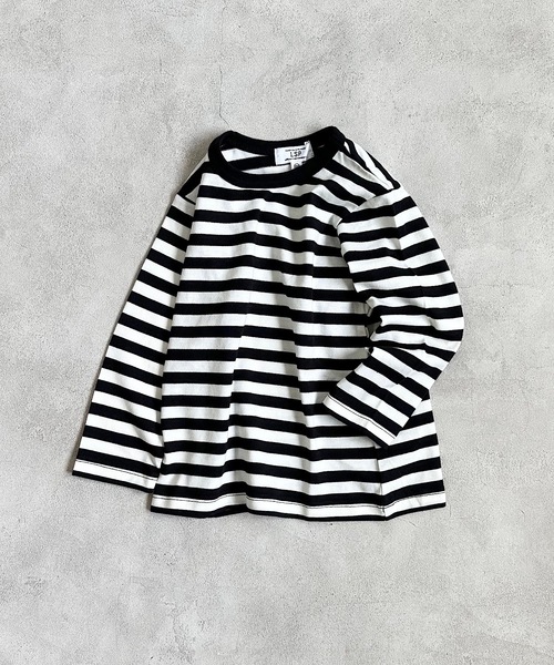 Life Support Products(ライフサポートプロダクツ)の「ボーダーロンT(80~150cm)(Tシャツ/カットソー・キッズ・ピンク/マスタード/グリーン/ブラック・110/120/130/140/100/90/150/80/95)」の13枚目の写真