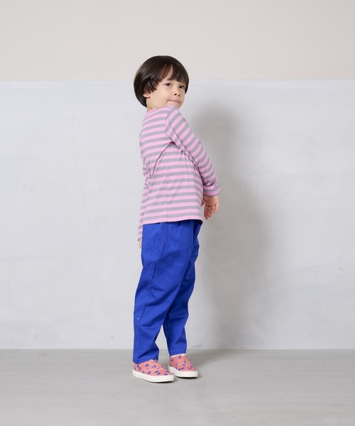 Life Support Products(ライフサポートプロダクツ)の「ボーダーロンT(80~150cm)(Tシャツ/カットソー・キッズ・ピンク/マスタード/グリーン/ブラック・110/120/130/140/100/90/150/80/95)」の8枚目の写真