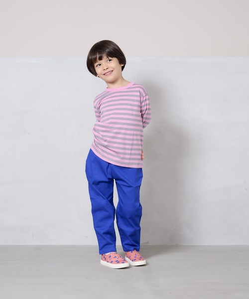 Life Support Products(ライフサポートプロダクツ)の「ボーダーロンT(80~150cm)(Tシャツ/カットソー・キッズ・ピンク/マスタード/グリーン/ブラック・110/120/130/140/100/90/150/80/95)」の9枚目の写真