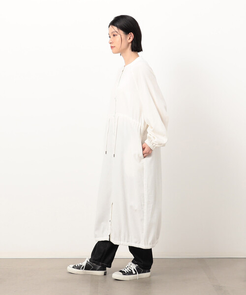 ONIGIRI（オニギリ）の「コットンネル　シャツワンピース（シャツワンピース・レディース・グレー/オフホワイト/ブラウン・FREE）」の7枚目の写真