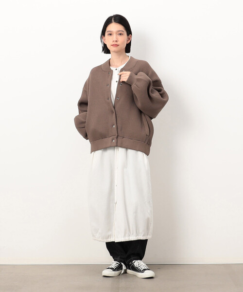 ONIGIRI（オニギリ）の「コットンネル　シャツワンピース（シャツワンピース・レディース・グレー/オフホワイト/ブラウン・FREE）」の8枚目の写真