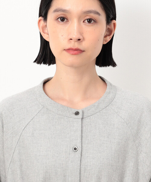 ONIGIRI（オニギリ）の「コットンネル　シャツワンピース（シャツワンピース・レディース・グレー/オフホワイト/ブラウン・FREE）」の18枚目の写真