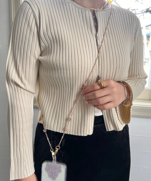 Me%（ミィパーセント）の「パールフラワーモバイルストラップ  972616（スマホグッズ・レディース・オフホワイト/ピンクゴールド・FREE）」の22枚目の写真