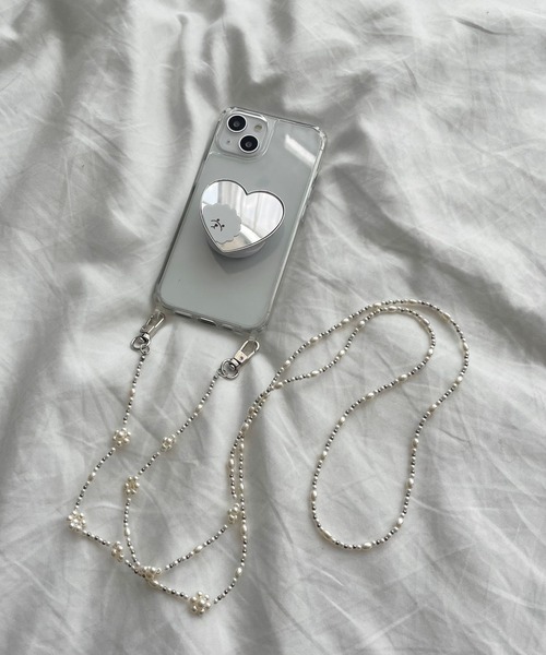 Me%（ミィパーセント）の「パールフラワーモバイルストラップ  972616（スマホグッズ・レディース・オフホワイト/ピンクゴールド・FREE）」の17枚目の写真