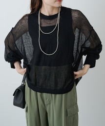 シアーモヘアクロップドニットプルオーバー