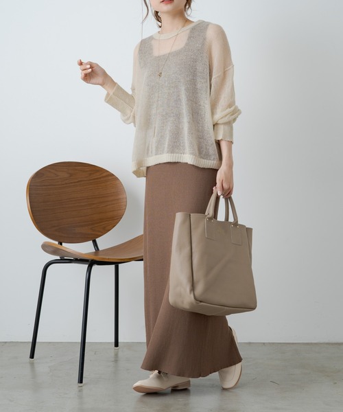 PUAL CE CIN（ピュアルセシン）の「シアーモヘアクロップドニットプルオーバー（ニット/セーター・レディース・ブラウン/ブラック/ベージュ・FREE）」の10枚目の写真