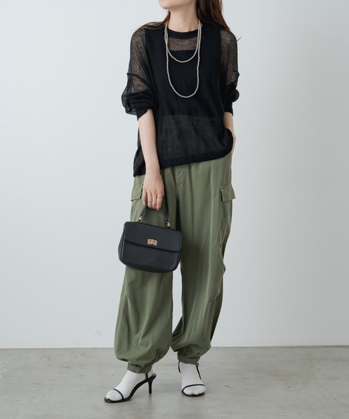 PUAL CE CIN（ピュアルセシン）の「シアーモヘアクロップドニットプルオーバー（ニット/セーター・レディース・ブラウン/ブラック/ベージュ・FREE）」の18枚目の写真