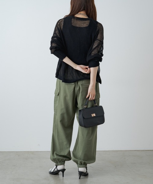 PUAL CE CIN（ピュアルセシン）の「シアーモヘアクロップドニットプルオーバー（ニット/セーター・レディース・ブラウン/ブラック/ベージュ・FREE）」の19枚目の写真