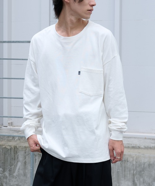 COLONY 2139(コロニートゥーワンスリーナイン)の「天竺ポケ付き長袖Tシャツ(Tシャツ/カットソー・メンズ・グレー/ブラウン/ネイビー/オフホワイト・LARGE/SMALL/MEDIUM)」の1枚目の写真