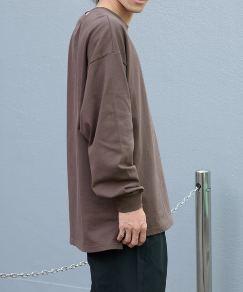 COLONY 2139(コロニートゥーワンスリーナイン)の「天竺ポケ付き長袖Tシャツ(Tシャツ/カットソー・メンズ・グレー/ブラウン/ネイビー/オフホワイト・LARGE/SMALL/MEDIUM)」の20枚目の写真