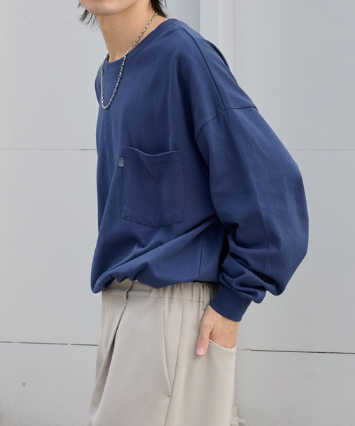 COLONY 2139(コロニートゥーワンスリーナイン)の「天竺ポケ付き長袖Tシャツ(Tシャツ/カットソー・メンズ・グレー/ブラウン/ネイビー/オフホワイト・LARGE/SMALL/MEDIUM)」の8枚目の写真