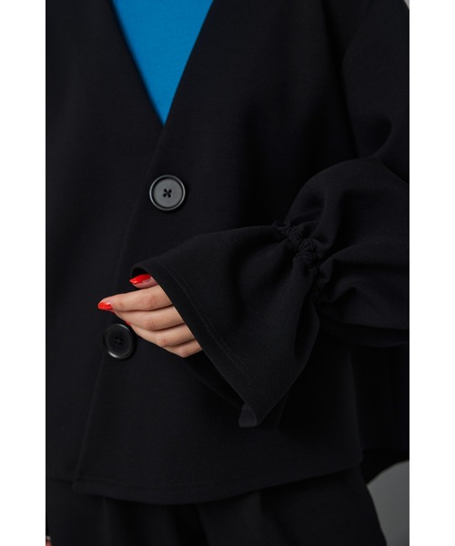 HeRIN.CYE(ヘリンドットサイ)の「Feels v-neck Cardigan (フィールズ Vネック カーディガン)(ノーカラージャケット・レディース・トップグレー/ブラック/ブラウン・FREE)」の21枚目の写真
