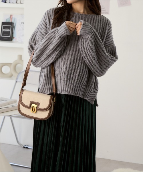 Ada.(エイダ)の「裾スリットボリュームショートニット(ニット/セーター・レディース・グレー/ブルーグリーン/ベージュ/マスタード・FREE)」の18枚目の写真