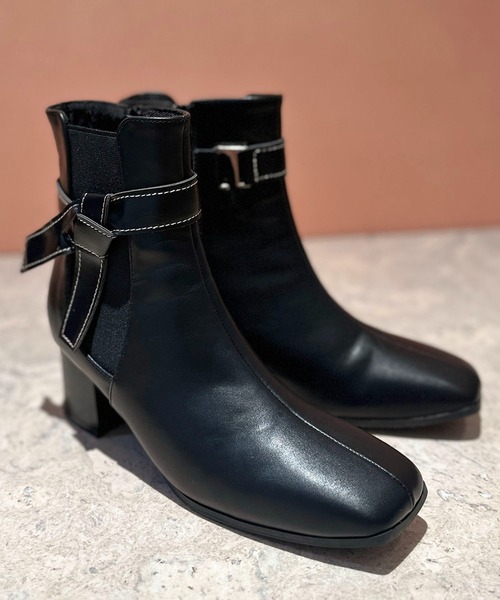apres jour clair（アプレジュールクレア）の「【apres jour clair】2WAYリボンショートブーツ【ZOZOTOWN限定アイテム】（ブーツ・レディース・ブラック/ダークブラウン/ベージュ・MEDIUM/SMALL/LARGE/X-LARGE）」の12枚目の写真