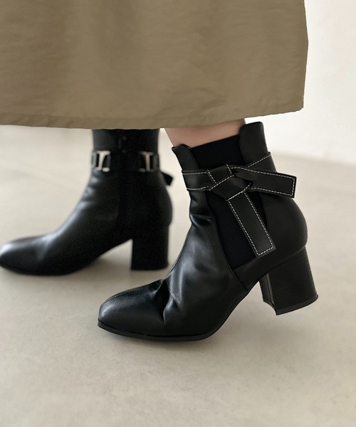 apres jour clair（アプレジュールクレア）の「【apres jour clair】2WAYリボンショートブーツ【ZOZOTOWN限定アイテム】（ブーツ・レディース・ブラック/ダークブラウン/ベージュ・MEDIUM/SMALL/LARGE/X-LARGE）」の11枚目の写真