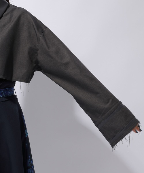 HARE（ハレ）の「フェイクレザーキリカエショートシャツ(HARE)（シャツ/ブラウス・レディース・グレー/ブラック・FREE）」の18枚目の写真