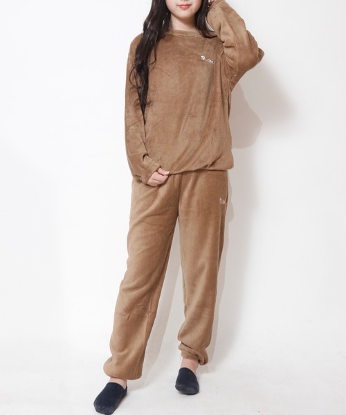 NinaetLina（ニナエリナ）の「ボアセットアップパジャマ（ルームウェア/パジャマ・レディース・グレー/ブラウン/ブルー/ピンク/レッド・FREE）」の12枚目の写真