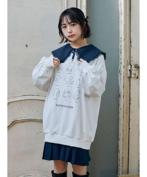 merry jenny（メリージェニー）の「NAENANO GUIDEスウェット（スウェット・レディース・グリーン/オフホワイト・FREE）」の16枚目の写真