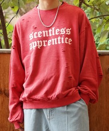 硫化染め ダメージ加工 ロゴトレーナー / Sulfur Dyed Distressed Logo Trainer