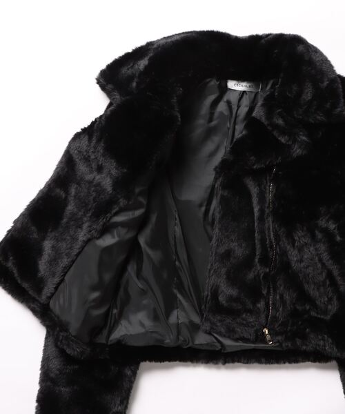 CECIL McBEE(セシルマクビー)の「エコファーライダースジャケット(ライダースジャケット・レディース・ピンク/グレー/ブラック/モカ/アイボリー・MEDIUM)」の7枚目の写真