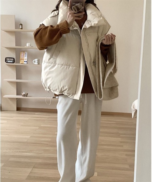 セール】ドロップショルダーオーバーエコダウンベスト（ダウンベスト