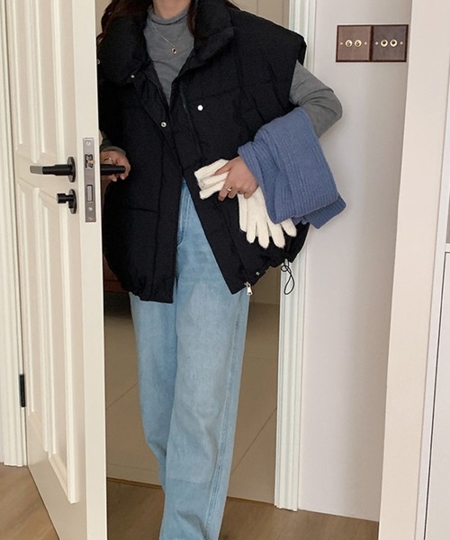 セール】ドロップショルダーオーバーエコダウンベスト（ダウンベスト