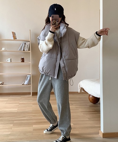 セール】ドロップショルダーオーバーエコダウンベスト（ダウンベスト