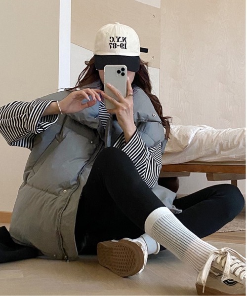 セール】ドロップショルダーオーバーエコダウンベスト（ダウンベスト