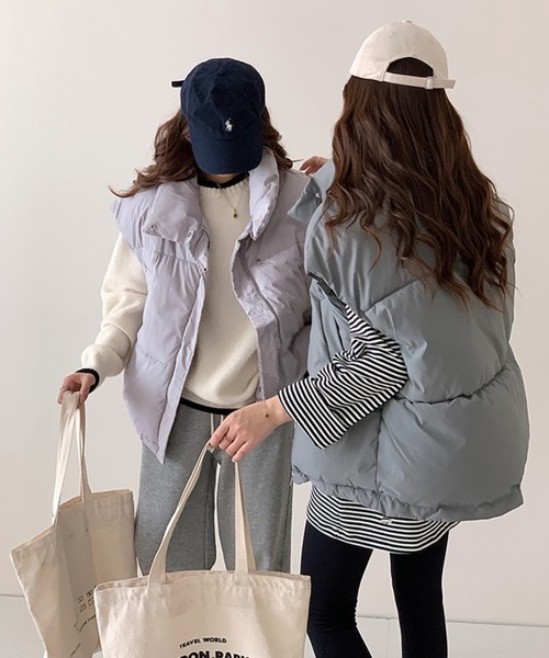 新品 未使用　CHACOTTO ダウン ベスト チャコッダウンベスト ピンク ブラック 2着 L