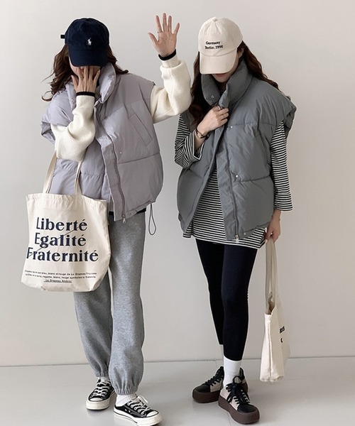 セール】ドロップショルダーオーバーエコダウンベスト（ダウンベスト