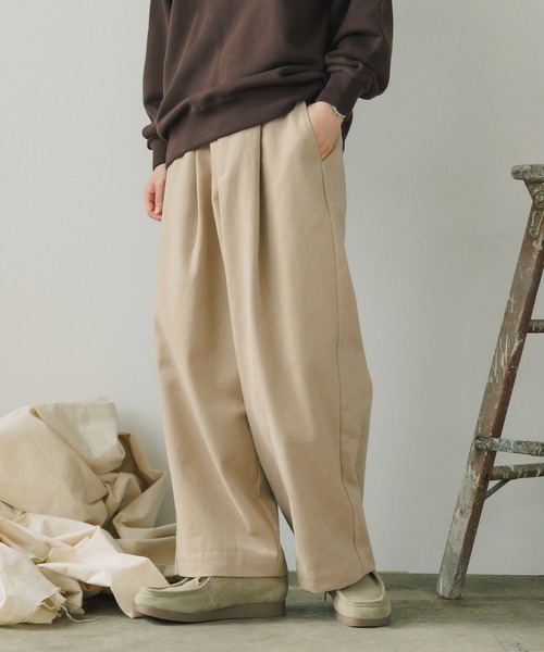 ［新品未使用品］BRIEFING×FUJITOコラボ商品 ブラウン チノパン ROOPTOKYO×かや ワンタックチノパンツ コラボ（チノパンツ