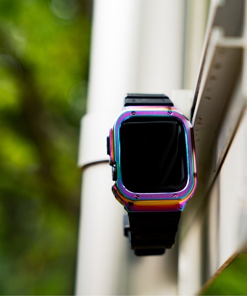 zandy(ズィーアンドワイ)の「zandy ズィー・アンド・ワイ/ Apple Watch バンド ステンレスケース TPUベルト 一体型 44mm 45mm【ステンレスフレーム&TPU一体式バンド】アップルウォッチバンド //// sports5(デジタル腕時計・レディース・シルバー×ブラック/ブラック×グレー/シルバー×ゴールド/ブラック×ゴールド/レインボー/ブラック×ブラック・M/L)」の14枚目の写真