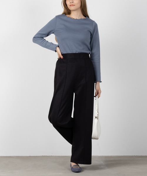 NAVY（ネイビー）の「NAVY  起毛ツイル ワイドパンツ（その他パンツ・レディース・ブラック/ボルドー/マスタード/ベージュ・M/L）」の9枚目の写真