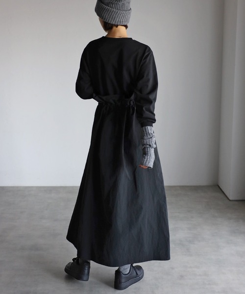 Ron Herman ロングドッキングニットコットンワンピース XS ブラック Bonjour Sagan（ボンジュールサガン）の「ドロストスウェット