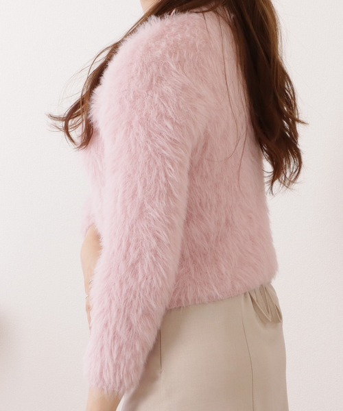 Lace Ladies(レースレディース)の「ラウンドネックシャギーニットコンパクト長袖プルオーバー(ニット/セーター・レディース・ブラック/ピンク/グレイッシュベージュ/アイボリー・FREE)」の19枚目の写真