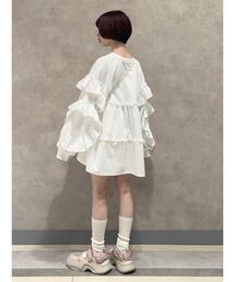 merry jenny | スリーブラッフルチュニック(スウェット)