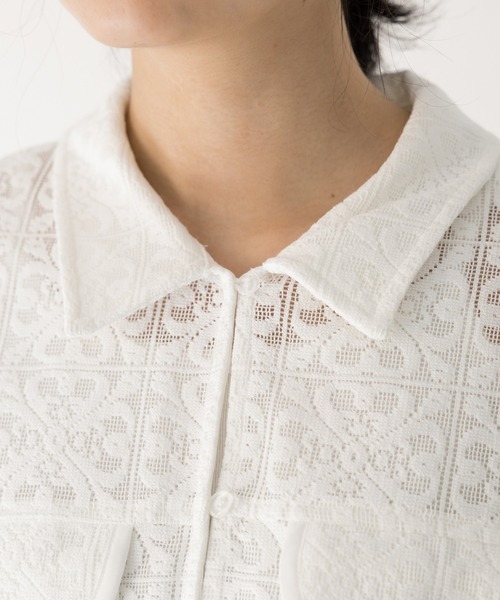 LAVEANGE(ラビアンジェ)の「【洗える】レースブルゾン(シャツ/ブラウス・レディース・ブラック/オフホワイト・3L/LL/L/M/4L)」の22枚目の写真