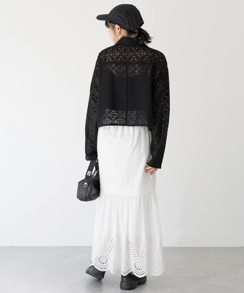 LAVEANGE(ラビアンジェ)の「【洗える】レースブルゾン(シャツ/ブラウス・レディース・ブラック/オフホワイト・3L/LL/L/M/4L)」の21枚目の写真