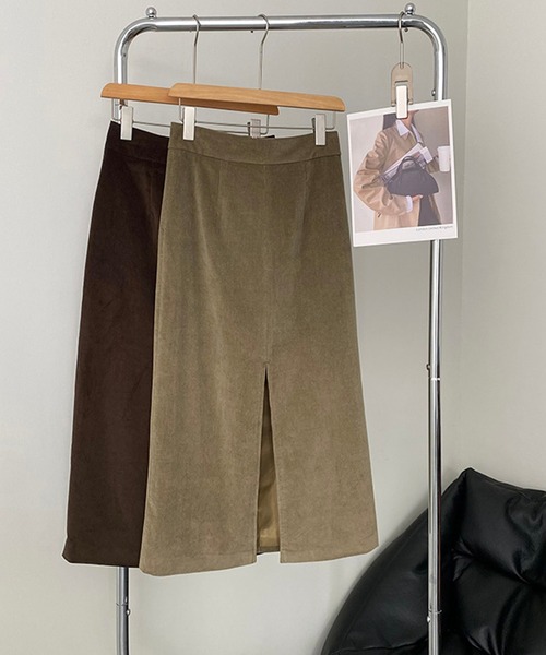 aimoha(アイモハ)の「ハイウエストスリットタイトロングスカート(スカート・レディース・ブラウン/グリーン・MEDIUM/LARGE)」の6枚目の写真