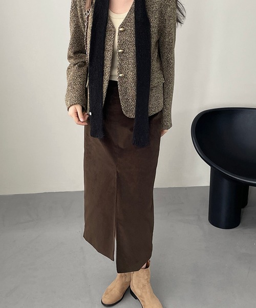 aimoha(アイモハ)の「ハイウエストスリットタイトロングスカート(スカート・レディース・ブラウン/グリーン・MEDIUM/LARGE)」の22枚目の写真