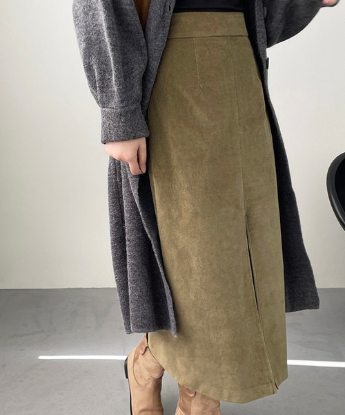 aimoha(アイモハ)の「ハイウエストスリットタイトロングスカート(スカート・レディース・ブラウン/グリーン・MEDIUM/LARGE)」の18枚目の写真