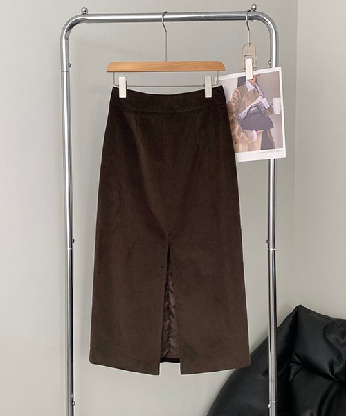 aimoha(アイモハ)の「ハイウエストスリットタイトロングスカート(スカート・レディース・ブラウン/グリーン・MEDIUM/LARGE)」の10枚目の写真