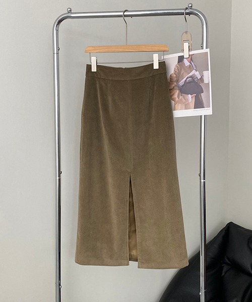 aimoha(アイモハ)の「ハイウエストスリットタイトロングスカート(スカート・レディース・ブラウン/グリーン・MEDIUM/LARGE)」の9枚目の写真