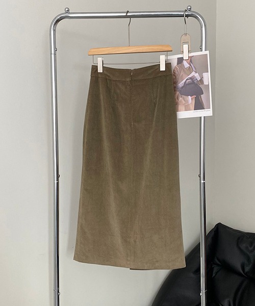 aimoha(アイモハ)の「ハイウエストスリットタイトロングスカート(スカート・レディース・ブラウン/グリーン・MEDIUM/LARGE)」の8枚目の写真