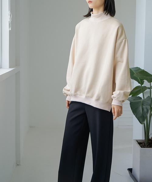 nuanti(ニュアンティ)の「裏起毛スウェットモックネックトップス(ニット/セーター・レディース・ブラック/アイボリー/チャコールグレー/グレー/ブラウン・M/L)」の8枚目の写真
