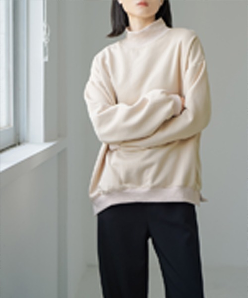 nuanti(ニュアンティ)の「裏起毛スウェットモックネックトップス(ニット/セーター・レディース・ブラック/アイボリー/チャコールグレー/グレー/ブラウン・M/L)」の9枚目の写真